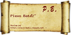 Plevo Bató névjegykártya